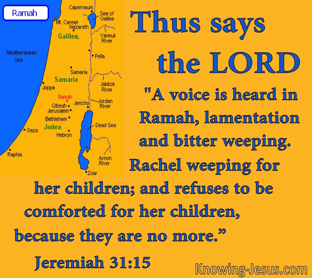 Jeremiah 31:15 Rachel Weeping For Her Children (yellow)